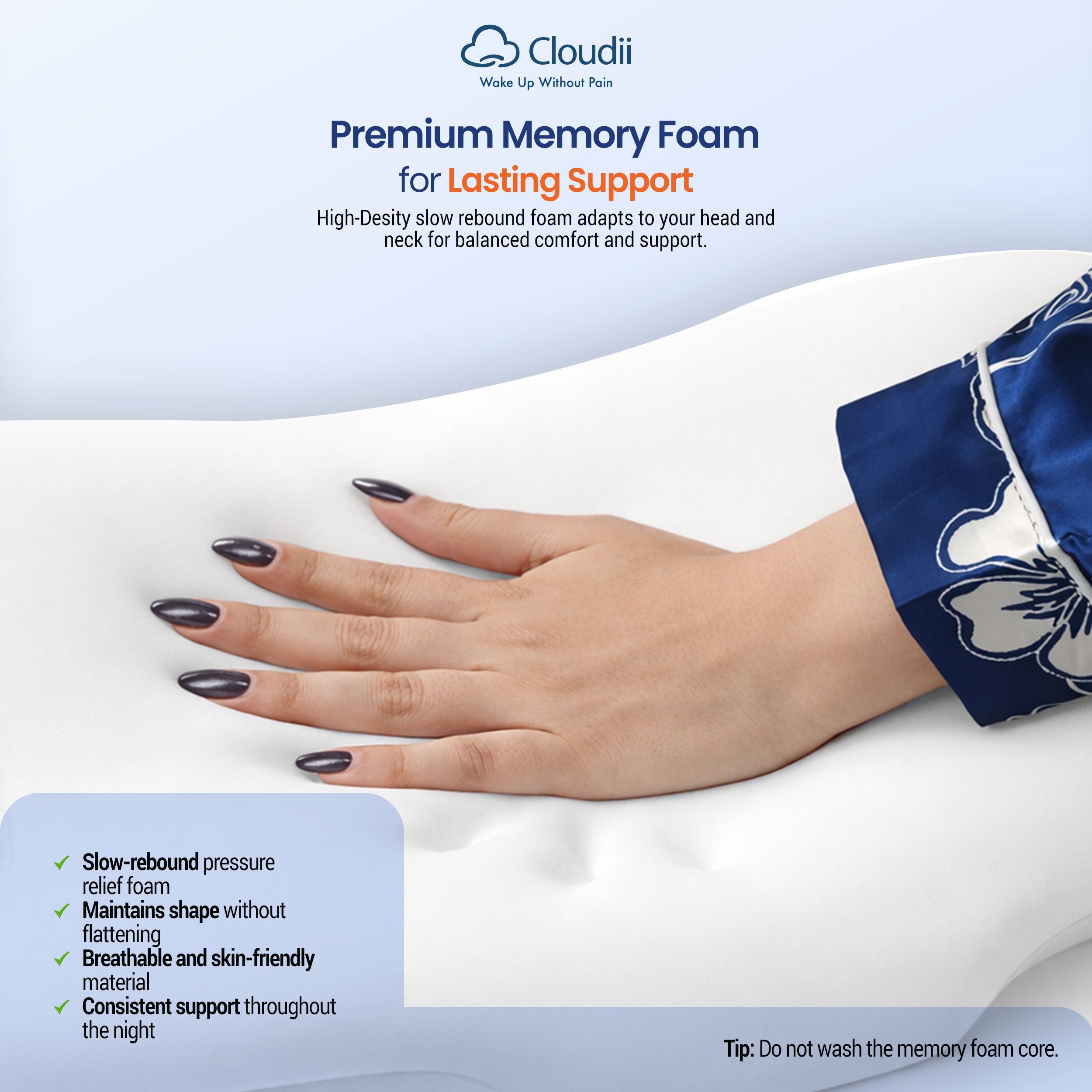 Orthopedic Neck Pain Relief Pillow with Eye Mask