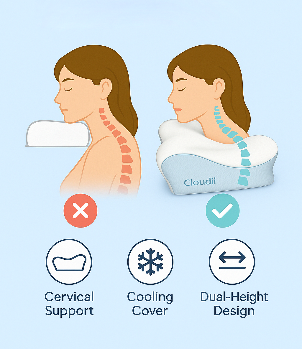 Orthopedic Memory Foam Pillow – Ergonomic Neck & Shoulder Support